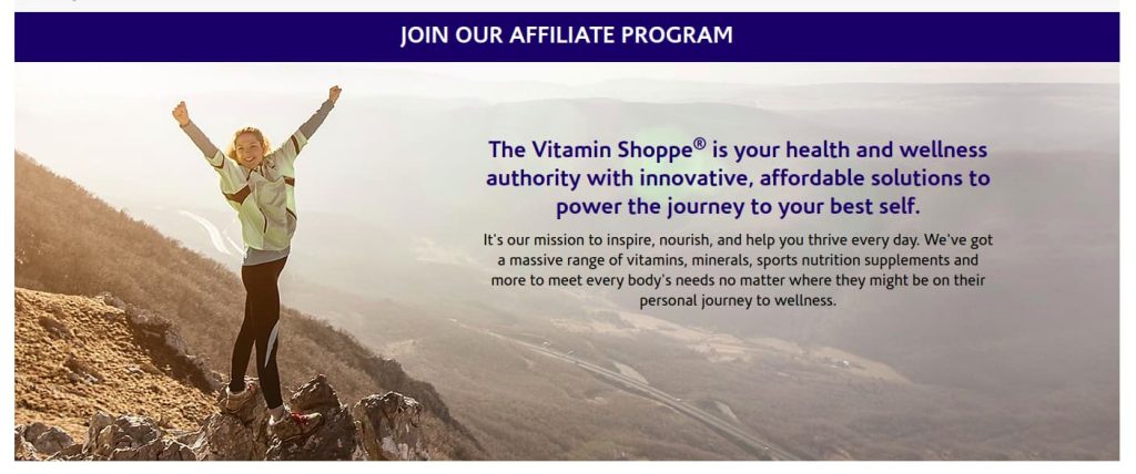 Vitamin Shoppe - E-commerce affiliate programs example