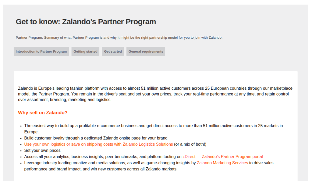 Zalando- affiliate marketing in e-commerce example