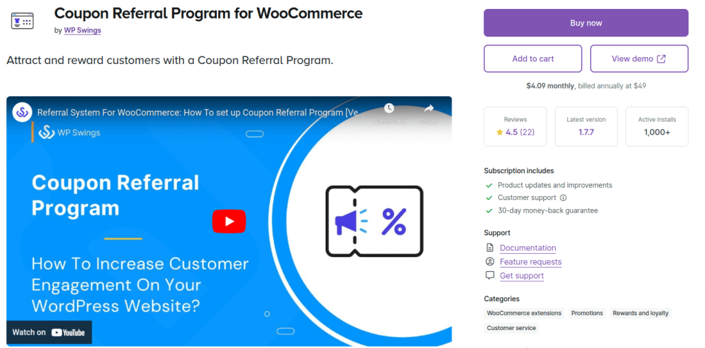 Coupon Referral program Plugin