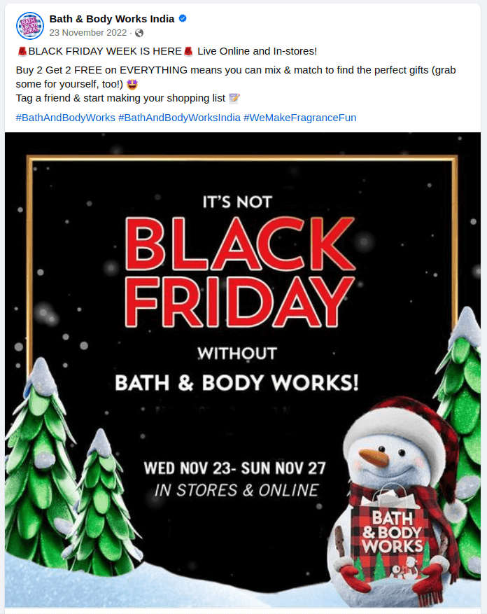 Example of Black Friday Winter Theme Campaign