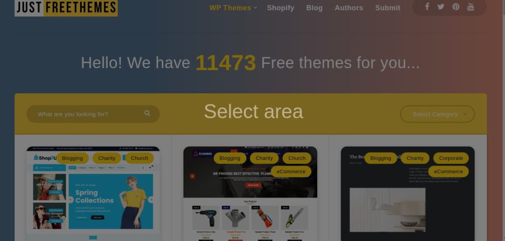 JustFreeThemes showcasing their themes