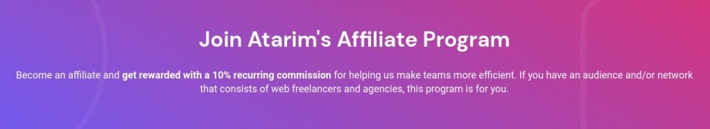 Atarim Affiliate Program