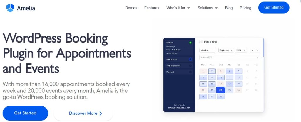 Homepage of Amelia
