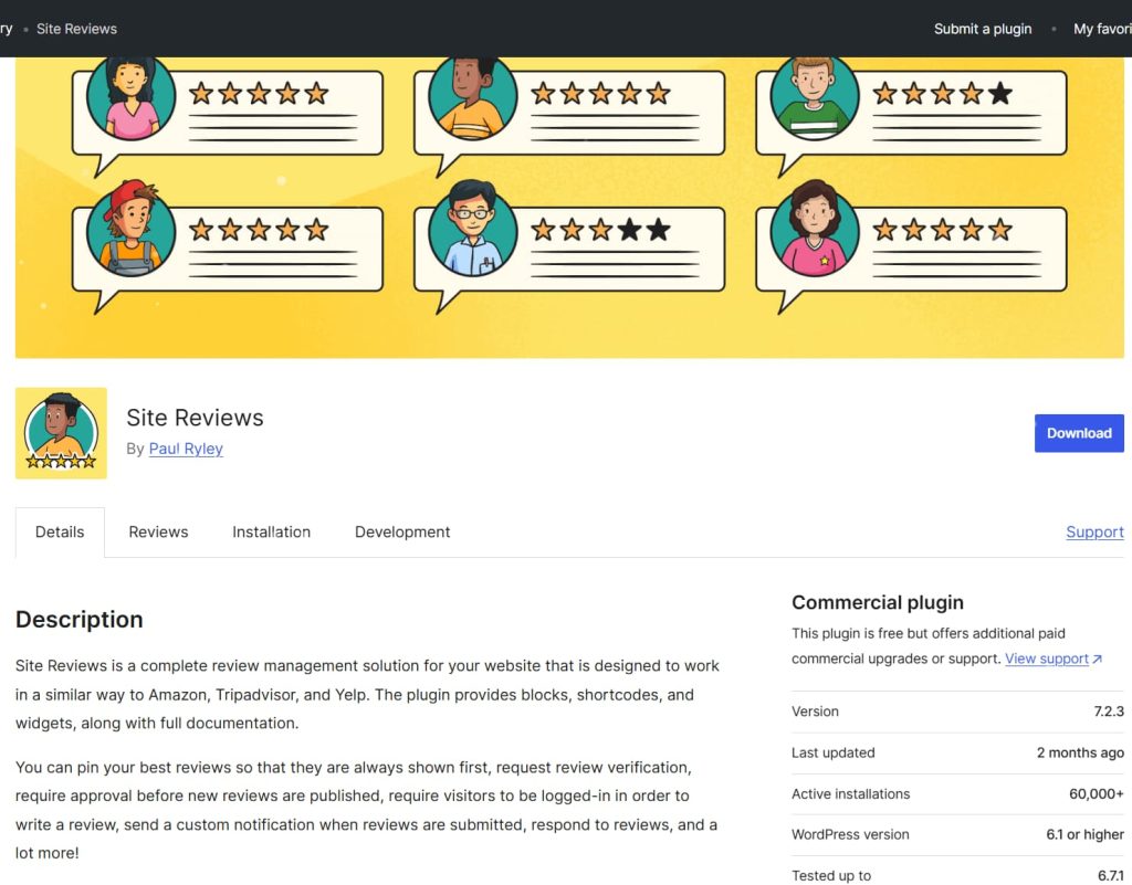 Homepage of Site Reviews 