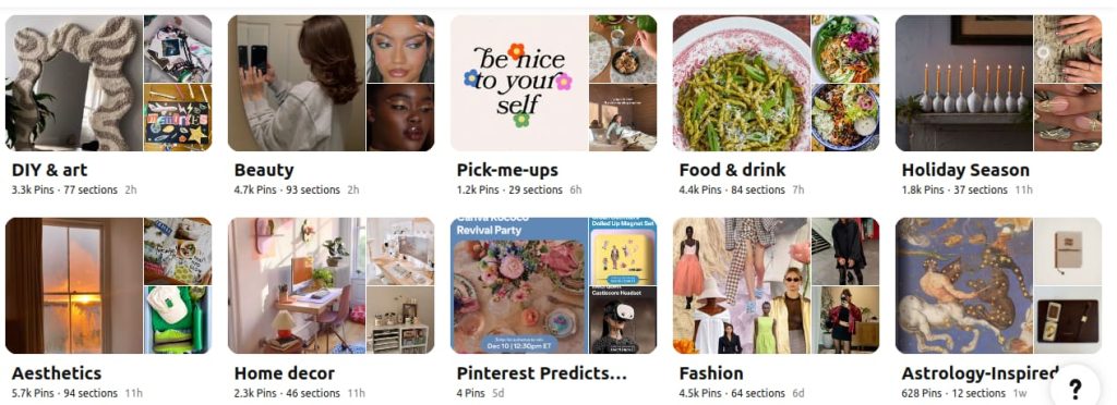 Pinterest boards