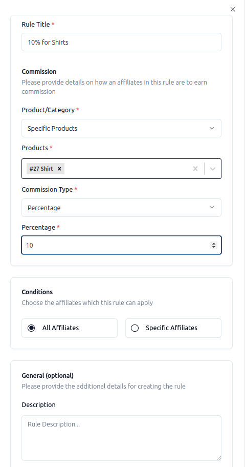 Product Specific Referral Commission