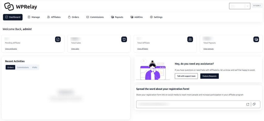 WooCommerce Referral Management Dashboard 