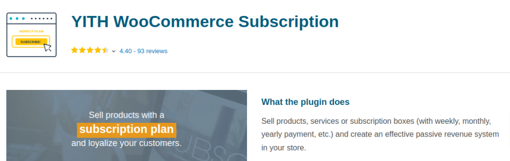 YITH Subscription Plugin