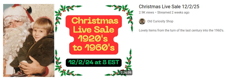 YouTube Live regarding Christmas sales