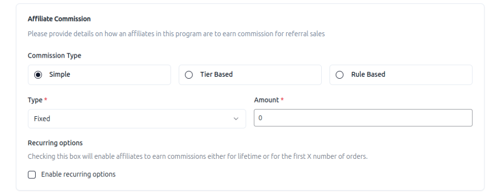 Types of commission structure