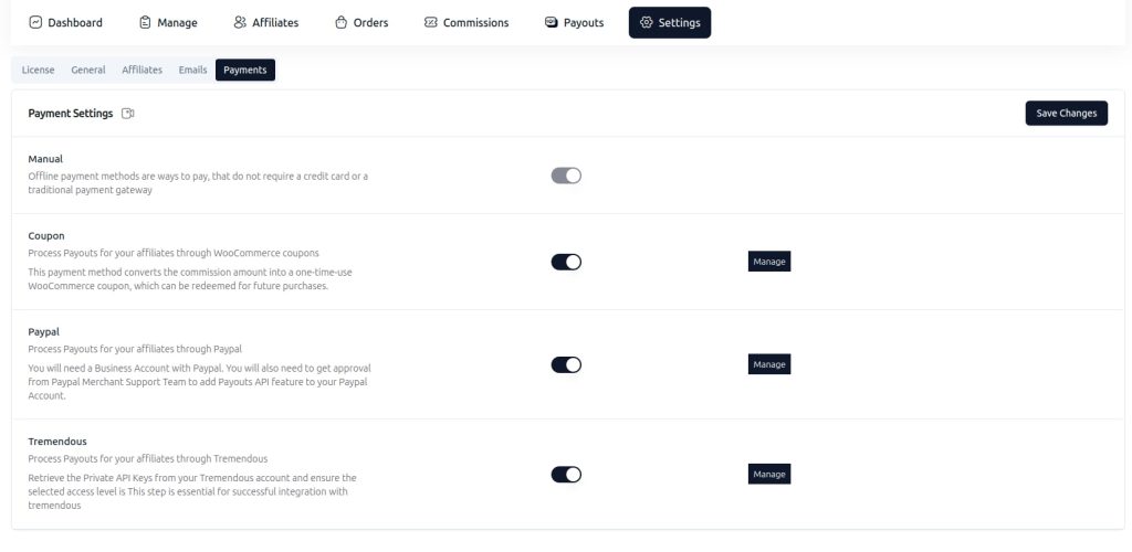 relay’s payment type
